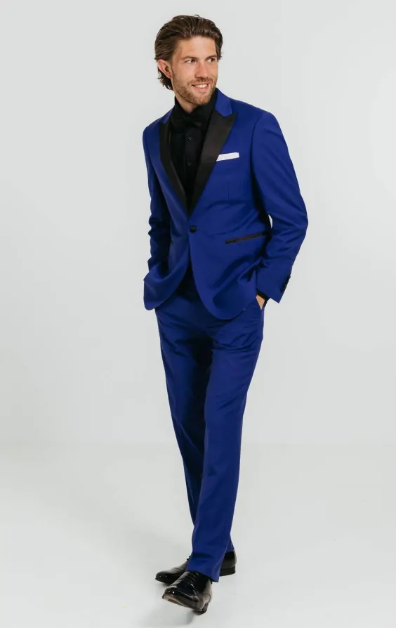 Bright Blue Tuxedo with Peak Lapel thumbnail 2