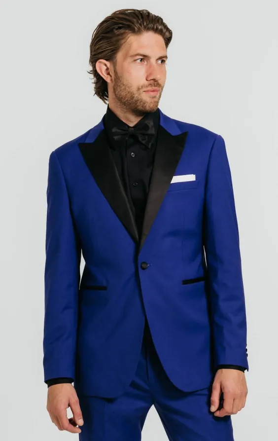 Bright Blue Tuxedo with Peak Lapel primary image