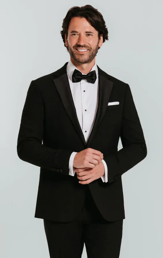 Black Slim-Fit Tuxedo with Notch Lapel primary image
