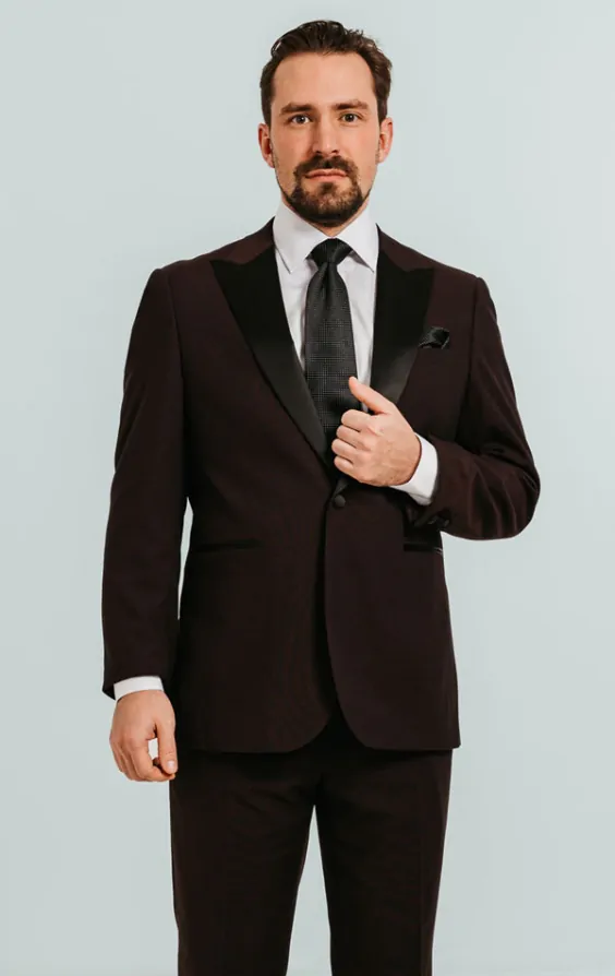 Burgundy Tuxedo with Peak Lapel primary image