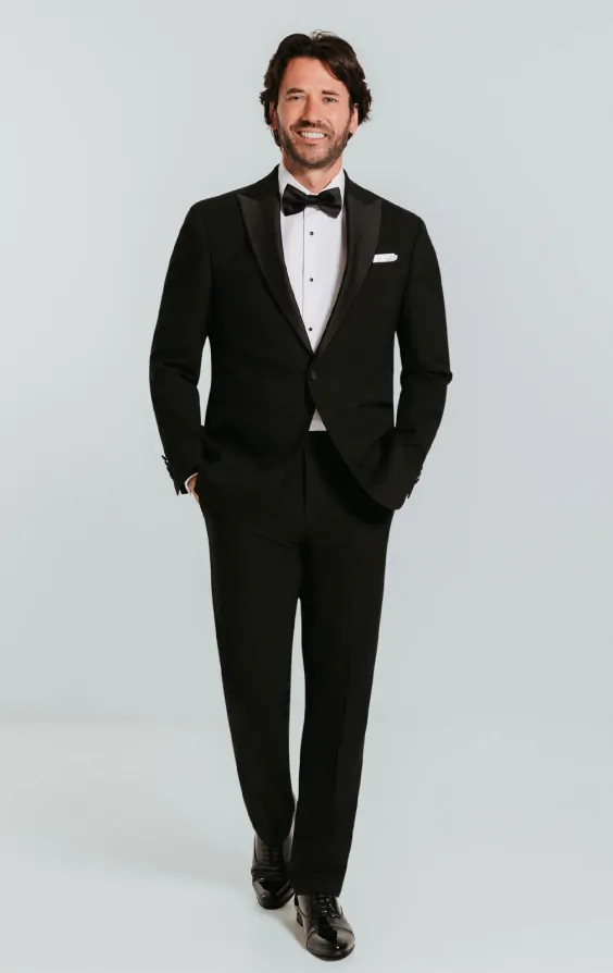 Black Slim-Fit Tuxedo with Peak Lapel thumbnail 2