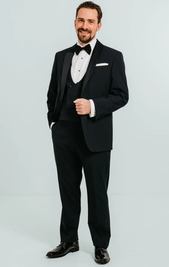 Navy Shawl Lapel 3 Piece Tuxedo thumbnail 2