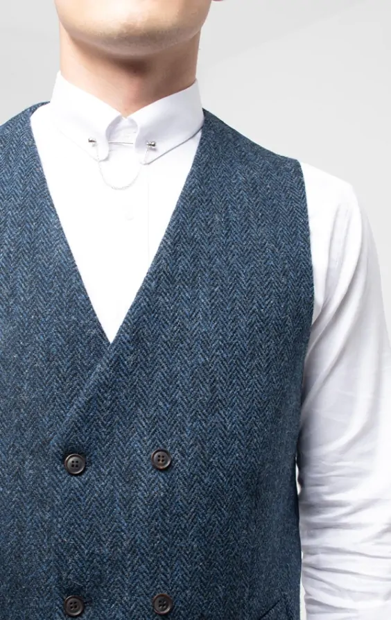 Black herringbone vest top