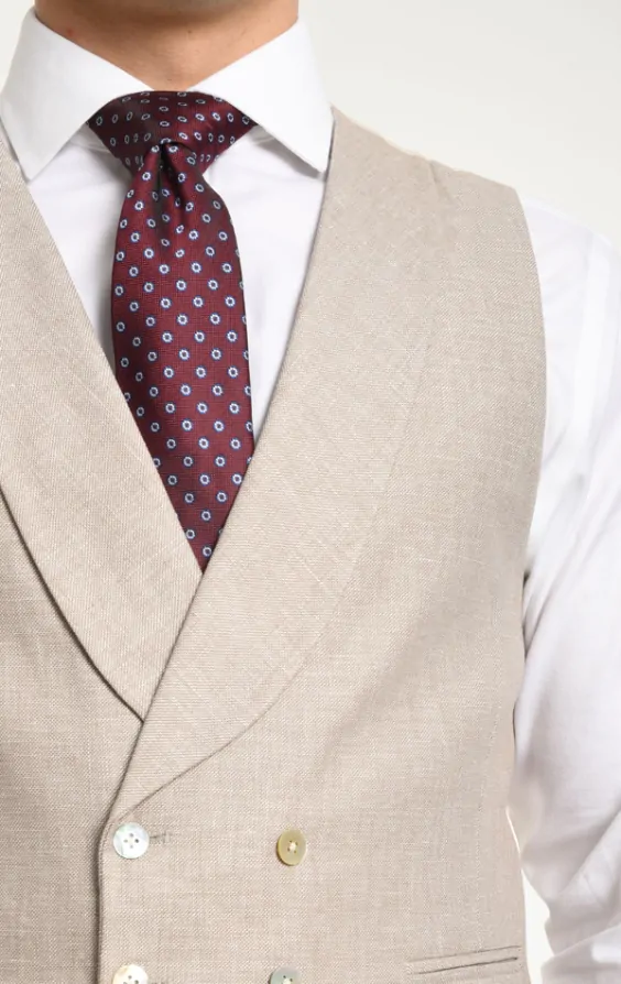 Double breasted linen waistcoat outlet