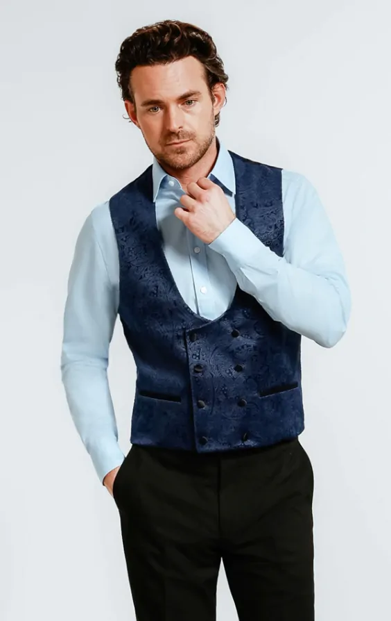 Velvet tuxedo vest top