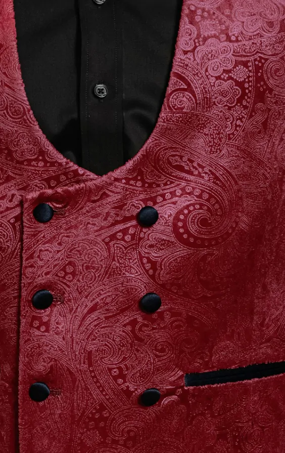 Red paisley waistcoat outlet