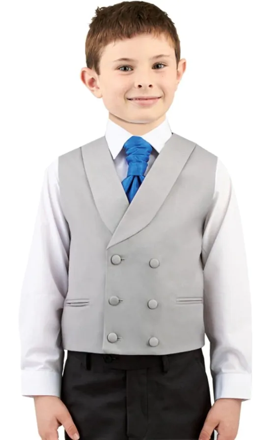 Dove grey double breasted waistcoat top