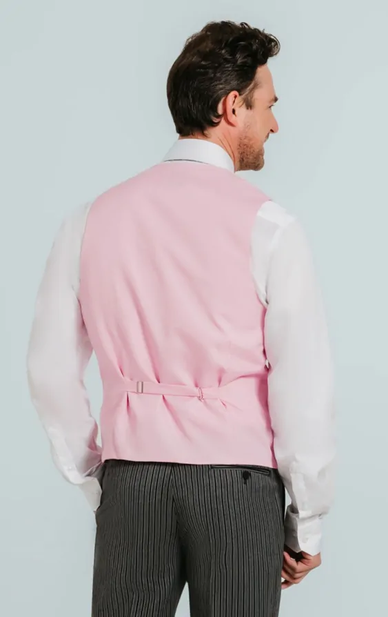 Pastel Pink Double Breasted Shawl Lapel Morning Suit Waistcoat thumbnail 4