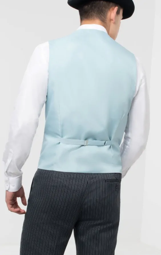 Duck egg blue double breasted waistcoat clearance
