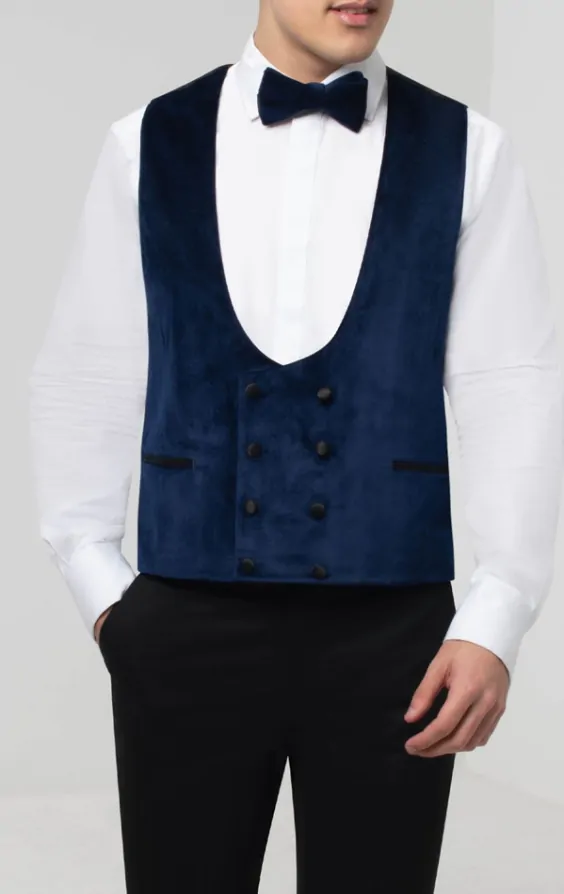 Velvet tuxedo vest top