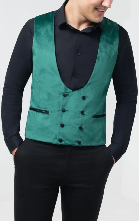 Green velvet waistcoat outlet