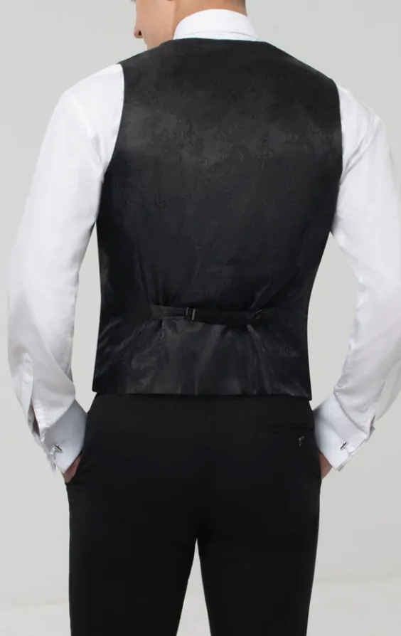 Dobell Black Horseshoe Tuxedo Waistcoat Dobell