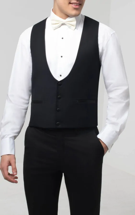 Dobell Black Horseshoe Tuxedo Waistcoat Dobell