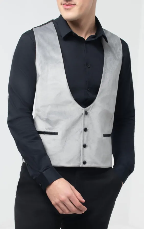 Silver Velvet Tuxedo Waistcoat Silver Velvet Tuxedo Waistcoat