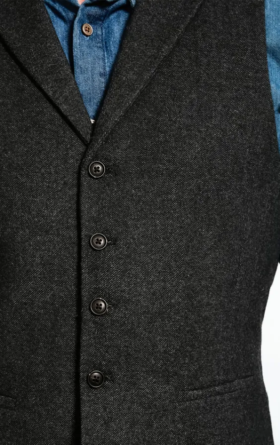 Mens grey tweed waistcoat shop