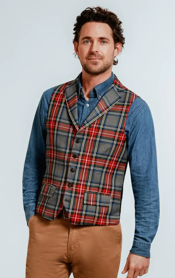 Check shirt with waistcoat online
