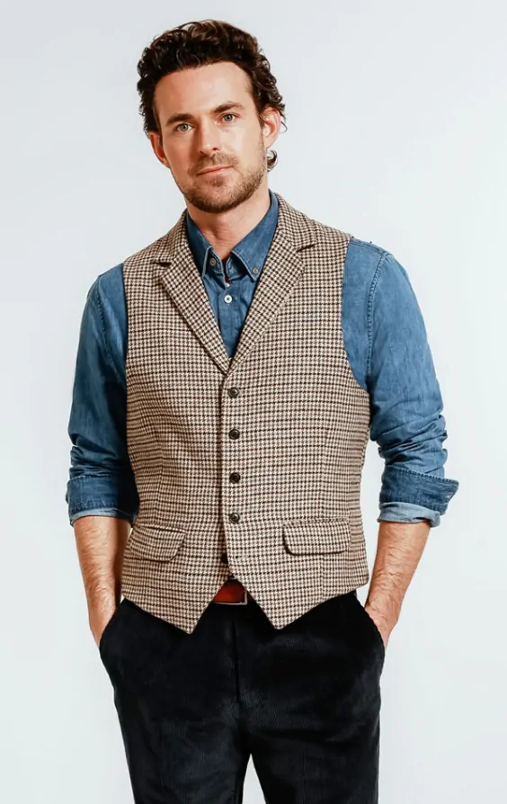 Dogtooth waistcoat hotsell