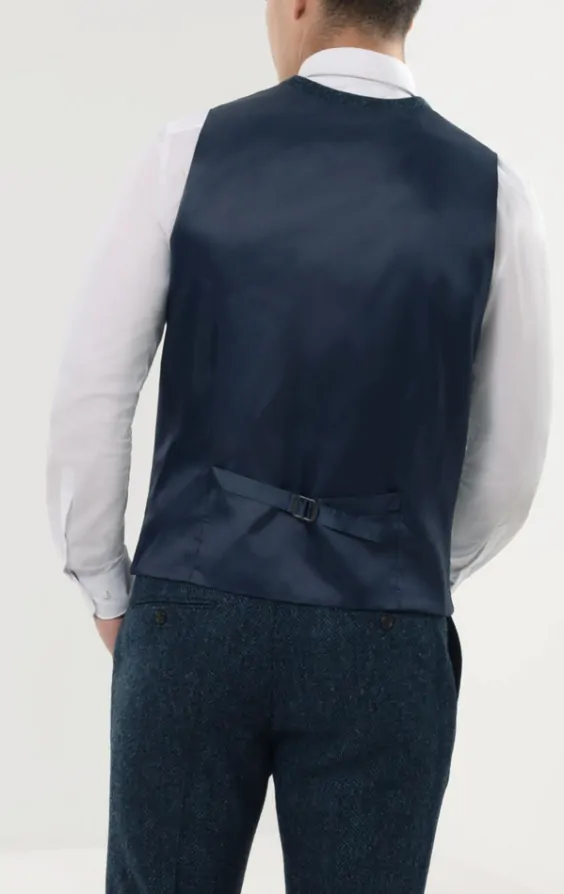 Blue harris tweed waistcoat 2025
