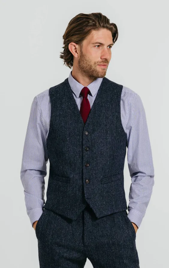 Harris Tweed Blue Herringbone Suit - photo 8