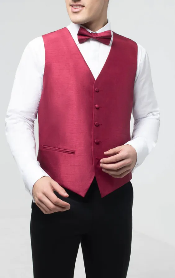 Burgundy Dupion Waistcoat