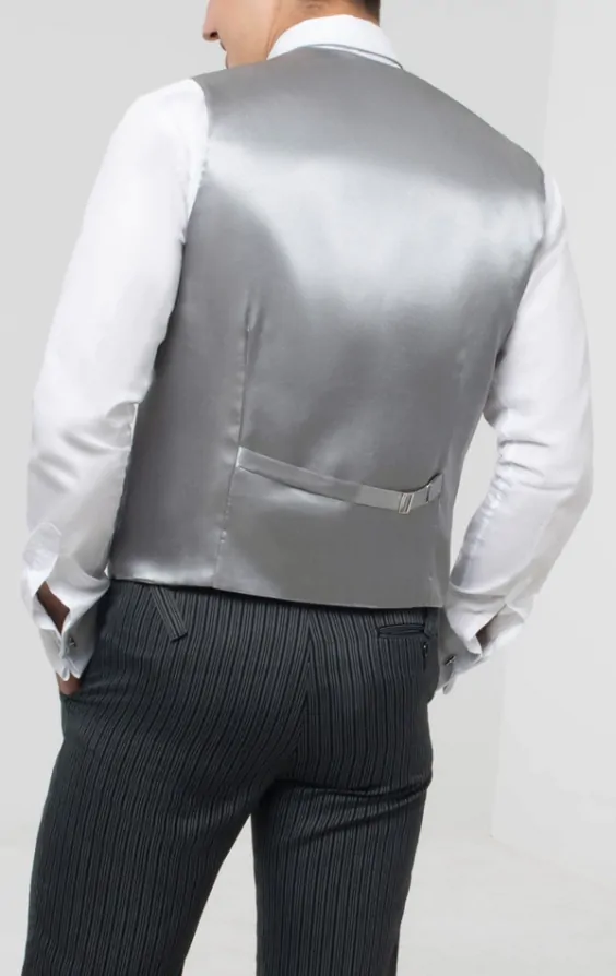 Silver Dupion Waistcoat thumbnail 5
