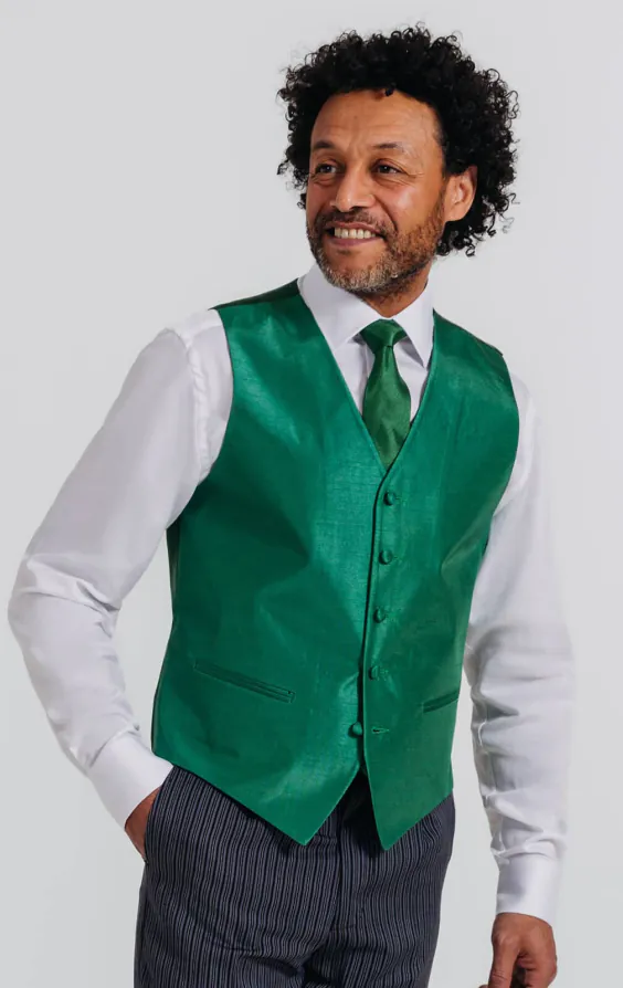 Racing Green Dupion Waistcoat Racing Green Dupion Waistcoat