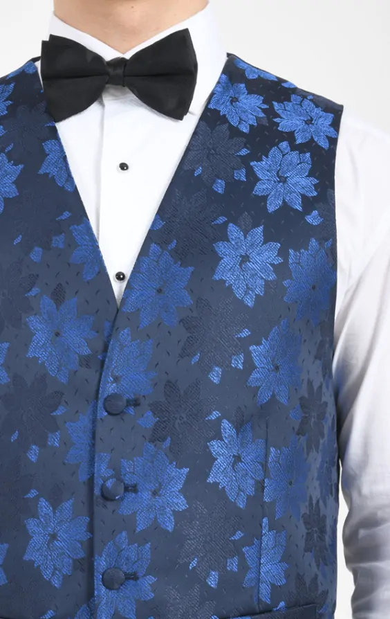 Blue floral waistcoat store