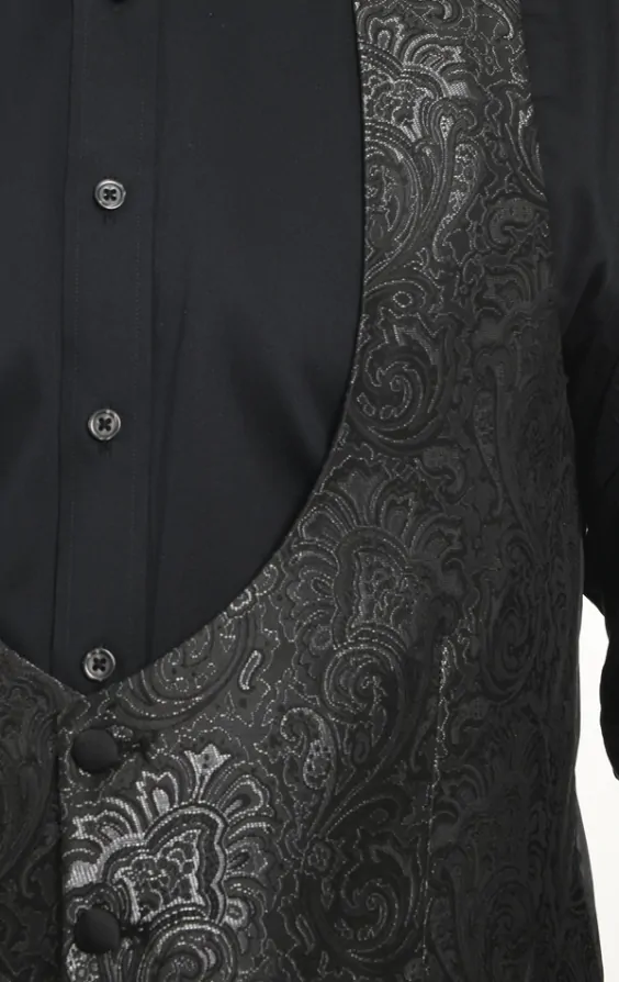 Black paisley waistcoat shop