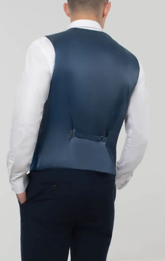 Dobell Blue Floral Brocade Waistcoat Dobell