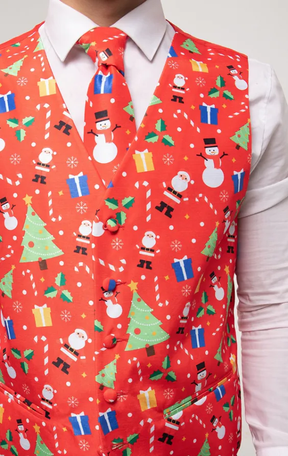 Festive Fun Red Christmas Waistcoat - photo 1 Festive Fun Red Christmas Waistcoat - photo 1