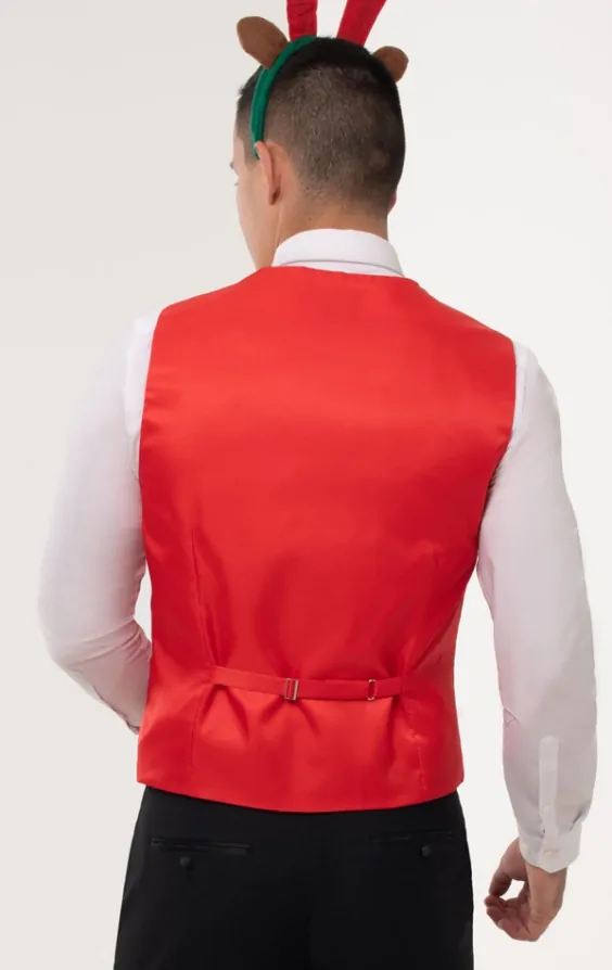 Festive Fun Red Christmas Waistcoat