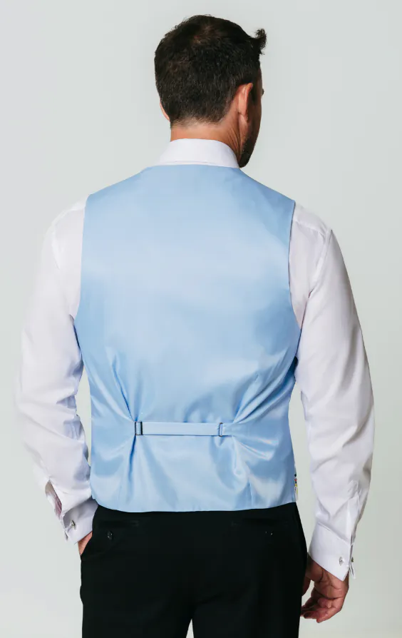 Festive Pale Blue Snowy Christmas Waistcoat - photo 2