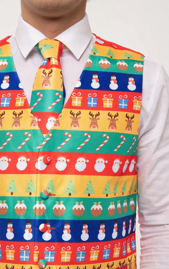 Christmas Wrapping Paper Waistcoat - photo 1 Christmas Wrapping Paper Waistcoat - photo 1