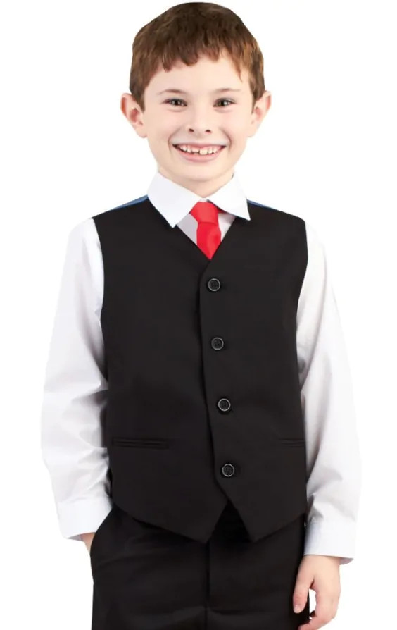 Dobell Boys Black Waistcoat