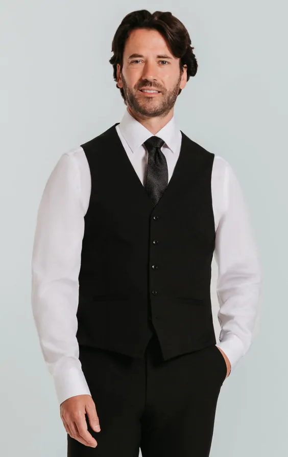 Black Double Breasted Suit with Peak Lapel thumbnail 8