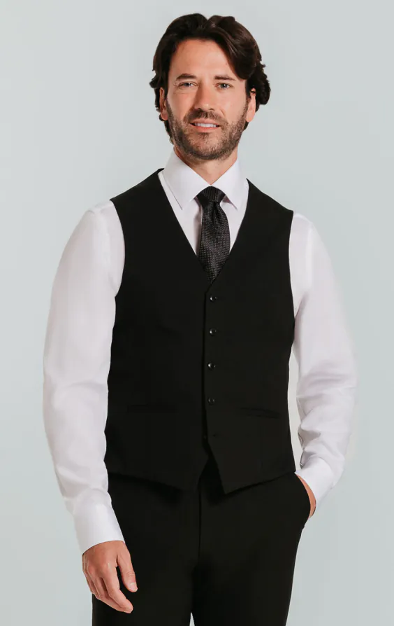 Black Double Breasted Suit Jacket with Peak Lapel - photo 6 Black Double Breasted Suit Jacket with Peak Lapel - photo 6