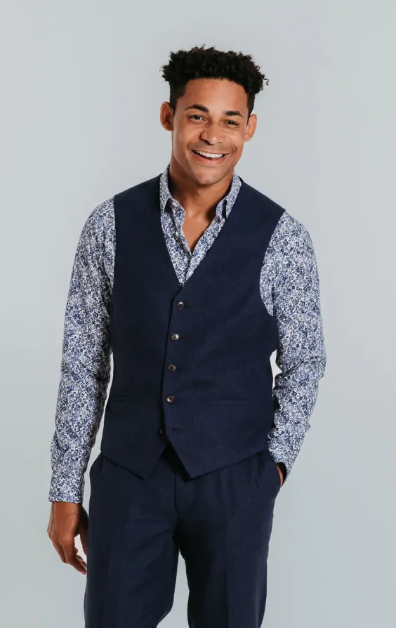 Navy Linen Suit thumbnail 8