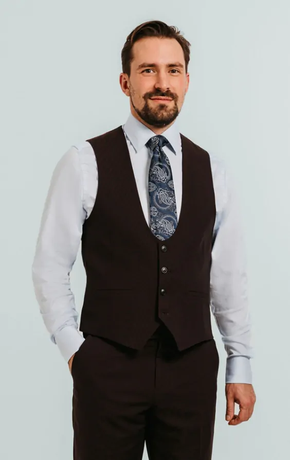 Dobell Burgundy Waistcoat
