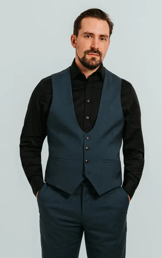 Dobell Teal Waistcoat