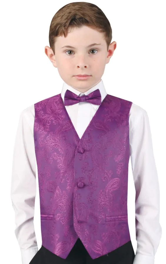 Boys purple waistcoat shop