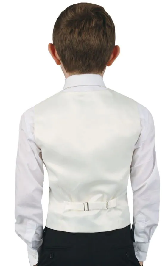 Boys Pearl White Paisley Waistcoat - photo 3