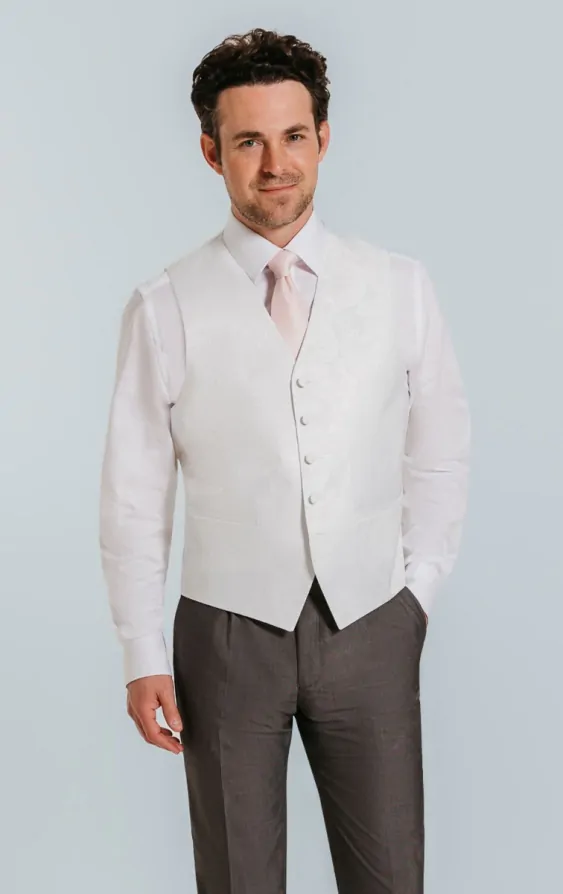 White Paisley Waistcoat primary image