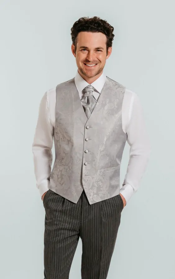 Silver paisley waistcoat deals