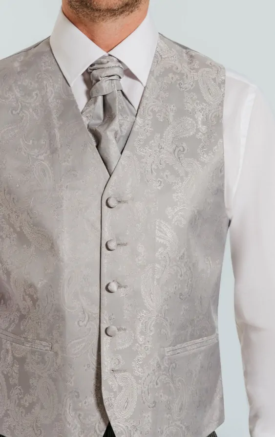 Dobell Silver Paisley Waistcoat Dobell