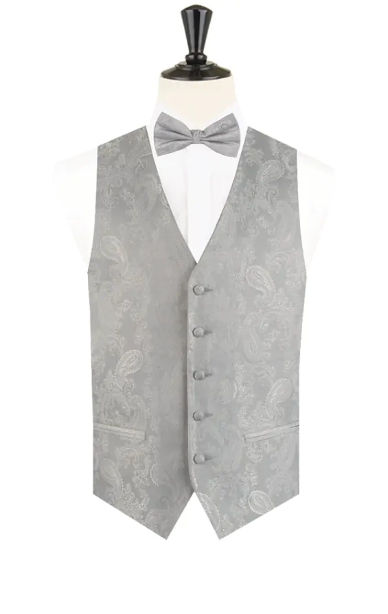 Dobell Boys Silver Paisley Waistcoat