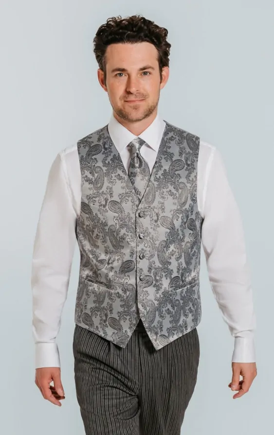 Grey paisley waistcoat clearance