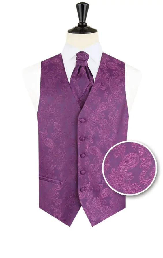 Dobell Purple Paisley Waistcoat Dobell