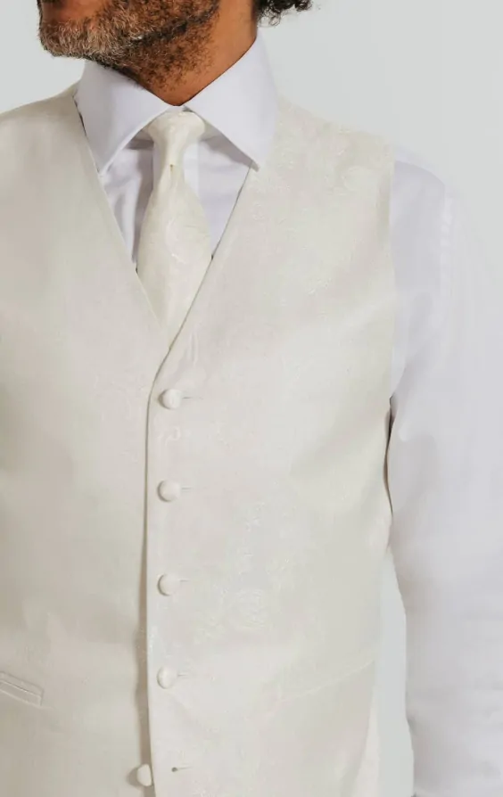 Ivory Paisley Waistcoat thumbnail 3