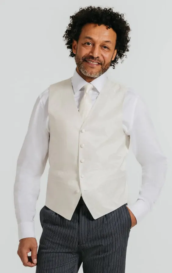 Ivory Paisley Waistcoat primary image