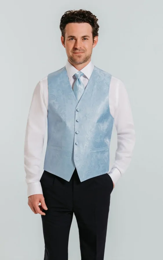 Blue paisley waistcoat discount